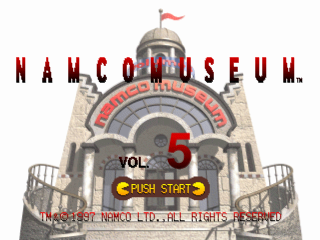Namco Museum Vol. 5 title screen for Playstation
